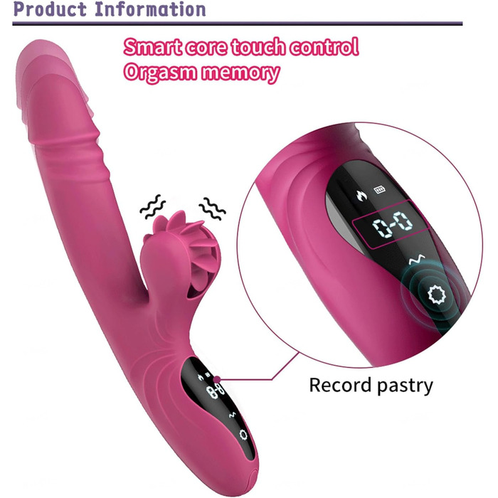 Вібратор для жінок Rabbit з 9 функцій та режимом нагріву, фіолетовий