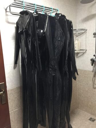 Комбінезон Zentai з латексу MCWJ для чоловіків та жінок (Unisex), чорний, розмір XXL