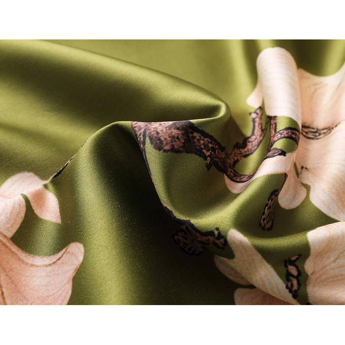 Халат жіночий літній з квітковим принтом Babeyond, сатиновий, короткий, пляжний, універсальний розмір, зелений