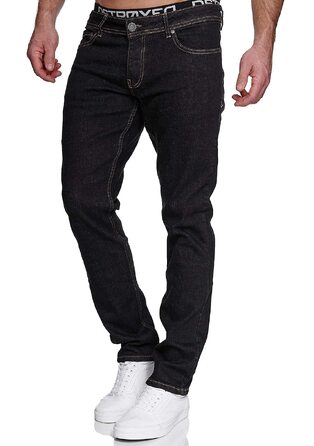 Чоловічі джинси MERISH Slim Fit з ефектом стрейч, дизайнерські денімові штани, чорні (модель 9148-2100, 42W / 34L)