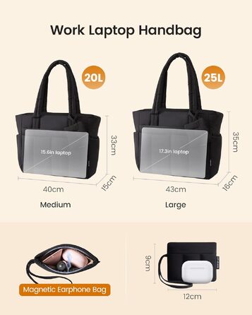 Жіноча сумка-шопер LOVEVOOK велика м'яка сумка Tote Bag для ноутбука 15.6