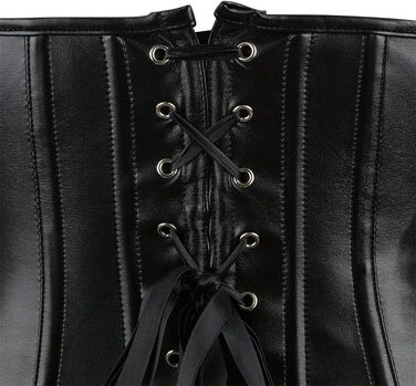 Жіноче корсетне боді Grebrafan з штучної шкіри, чорне, вінтажний стиль