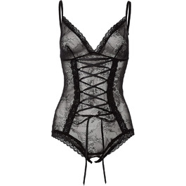Корсетний боді Obsessive Slevika, чорний, розмір 34 (виробничий 36)