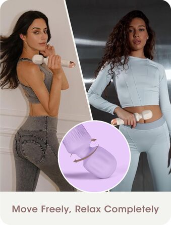 JOYANY Масажер для тіла – 3 години роботи від акумулятора, тихий та потужний мотор, водонепроникний, функція пам'яті, 20 режимів вібрації, 8 швидкостей – набір силіконових вібруючих масажерів для розслаблення м'язів (фіолетовий)