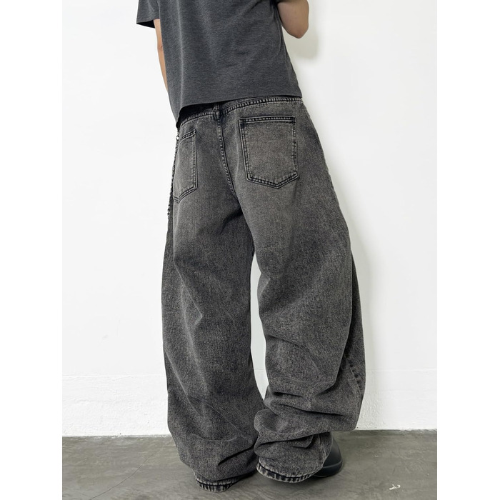 Чоловічі джинси Baggy в стилі хіп-хоп та скейтерські широкі штани Denim (сірі, розмір S)