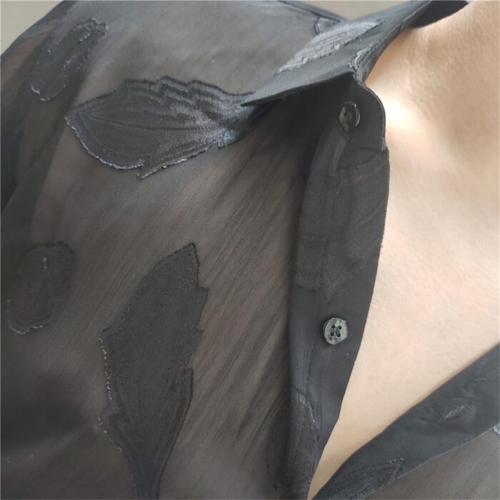 Чоловіча прозора сорочка Yeuyyben, чорна, літня, з коротким рукавом, для клубів та вечірок, розмір EU S (50-65 кг)