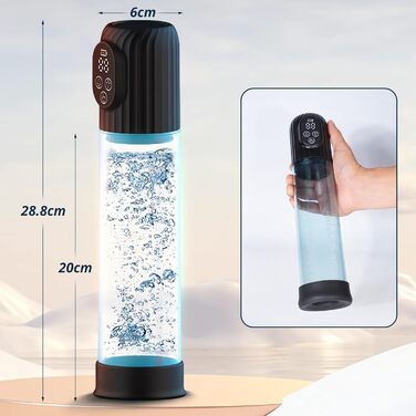 Електрична помпа для збільшення пеніса з LED-дисплеєм, 8 режимів, для покращення ерекції та затримки еякуляції