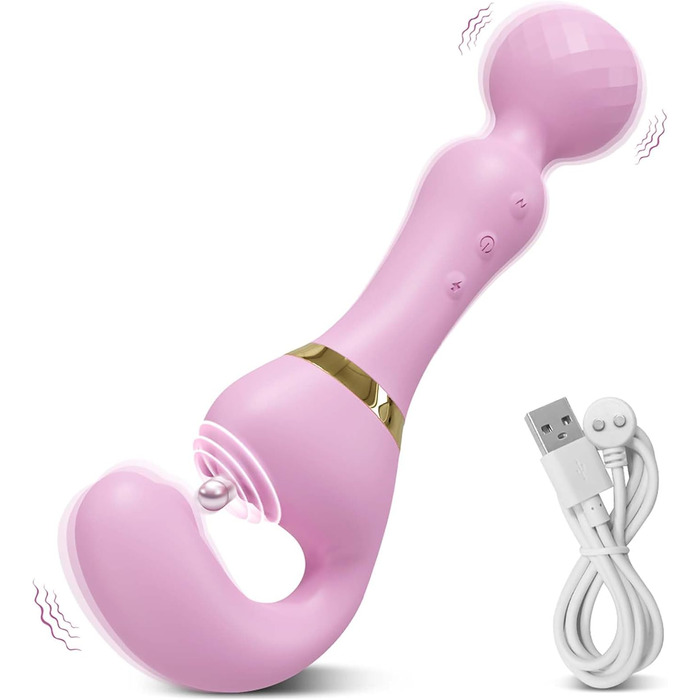 Вібратор дилда LYAMais G-Punkt з подвійним наконечником та 10 вібраціями для жінок. Силіконовий секс-іграшка для пар. Стимулятор клітора. Рожевий