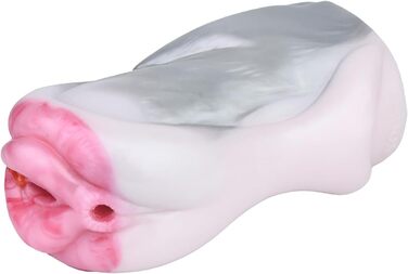 Силіконовий мастурбатор Qiyasex для чоловіків 2-в-1 з двома каналами, реалістичний, великий, компактний