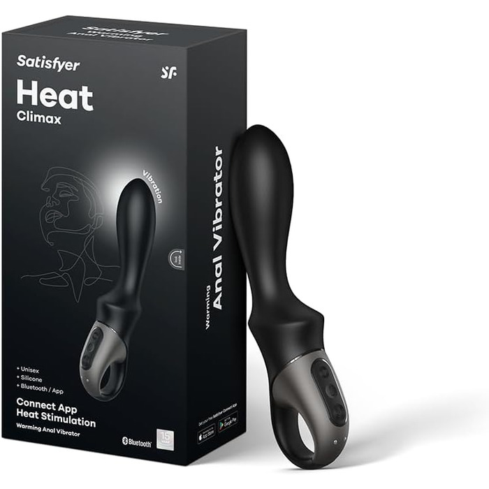 Satisfyer Heat Climax Connect - аналізатор з нагрівом та керуванням через додаток | Інтимна іграшка для ануса | Унісекс | 20,5 см