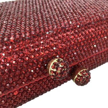 Жіночий вечірній клатч Boutique De FGG з кристалами та стразами для весіль та вечірок, міні-сумка бордового кольору
