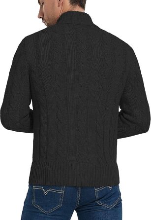 Чоловічий в'язаний кардиган NITAGUT на блискавці — теплий зимовий Strickpullover, темно-синій, розмір XL