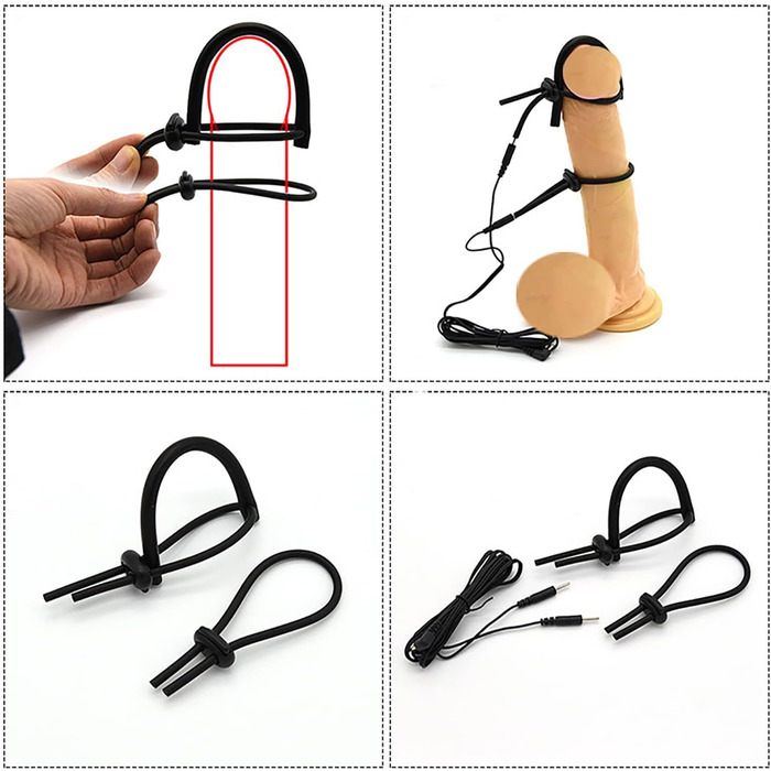 Вібруючий анальний плагін з електричним шоком, кільце для статевого члена та кільце для головки, анальний розширювач, вібруючий статевий іграшок для чоловіків