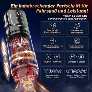 Мастурбатор для чоловіків з функцією вигину, ротаційним насосом та керуванням через додаток - сексуальна іграшка для чоловіків