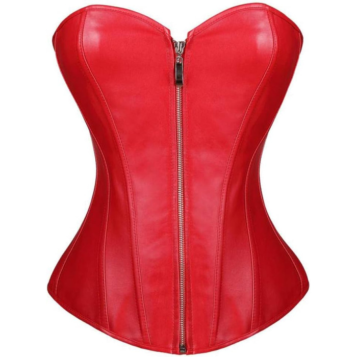 Сексуальний комплект спідньої білизни: нічна сорочка, корсет, топ у стилі стимпанк з блискавкою, боді, бюстгальтер, цинчер, великі розміри (3XL), чорний, штучна шкіра