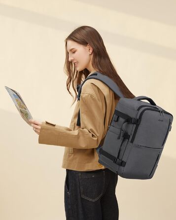 Жіночий дорожній рюкзак LOVEVOOK для Ryanair (40x20x25 см), ручна поклажа 20л з відділенням для ноутбука 14 дюймів, сірий
