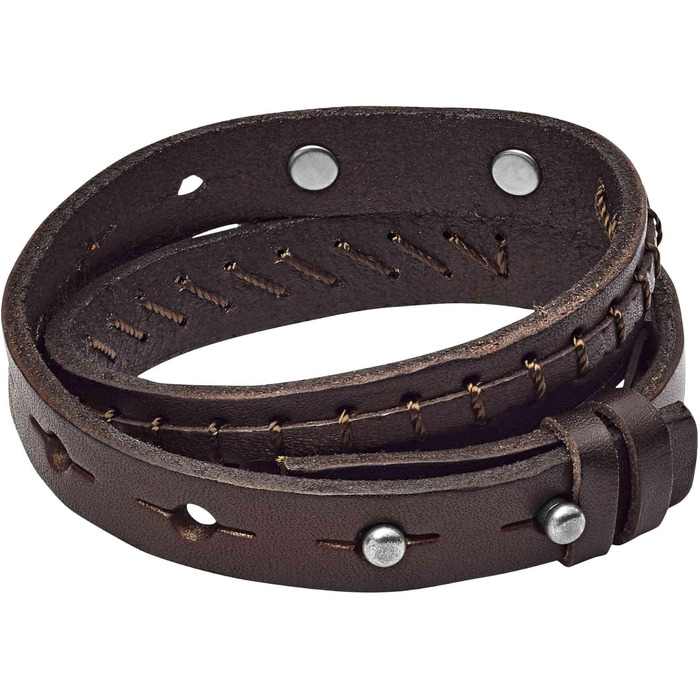 Чоловічий годинник Fossil Vintage Casual з коричневим шкіряним ремінцем та сталевим корпусом