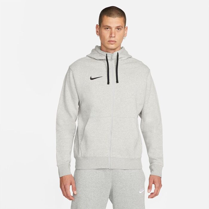 Чоловіча спортивна толстовка Nike Park 20 з капюшоном та блискавкою, темно-сіра (Dk Grey Heather/Black)