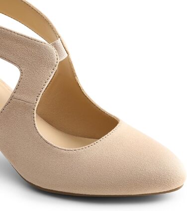 Жіночі закриті туфлі-човники Dream Pairs на низьких підборах (Kitten Heels), бежеві, розмір 39 EU