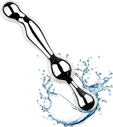 Анальний дildo з нержавіючої сталі з подвійним наконечником для масажу простати. Іграшка для дорослих, для жінок та чоловіків.