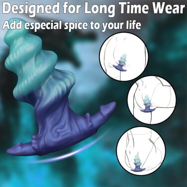 Анальний плагін Jixaxe з різьбою, великий дildo, м'який силікон, стимулятор G-точки, масаж простати, тренажер, SM-іграшка для початківців (L)