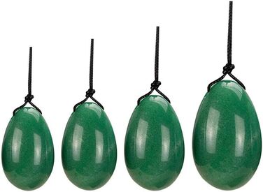 Набір для вагінального масажу з нефриту Yoni Egg - 40x25 мм, зелений