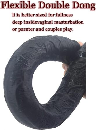 Двосторонній дилда Zooma Ultra-Long з реалістичного силікону, чорний