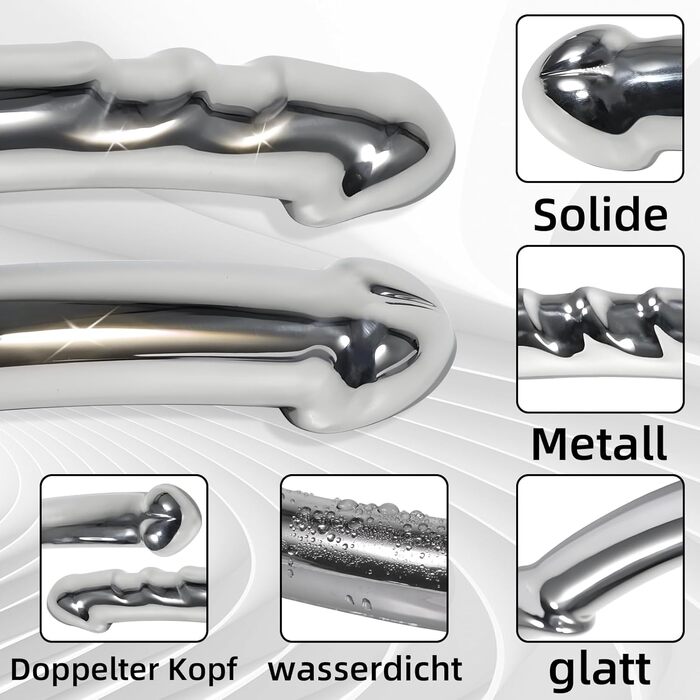 Анальний масажер для жінок Amazbee G-Spot, металевий дилда з двома головками для масажу, іграшки для пар, для чоловічої простати