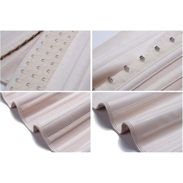 Корсет YIANNA для жінок, що підтягує живіт, з латексу, для формування талії, корсет-боді, бежевий, 25 сталевих кісток