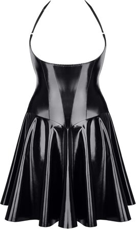 Сукня Demoniq Elegantes коротка з блискучого еластичного лаку з шнуванням на спині, регульованою гумкою та прихованою блискавкою TDJutta001 S Чорний