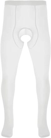 Чоловічі шкарпетки-колготки, сексуальна білизна, колготки з закритими пальцями та відкритим кроком, білий універсальний розмір