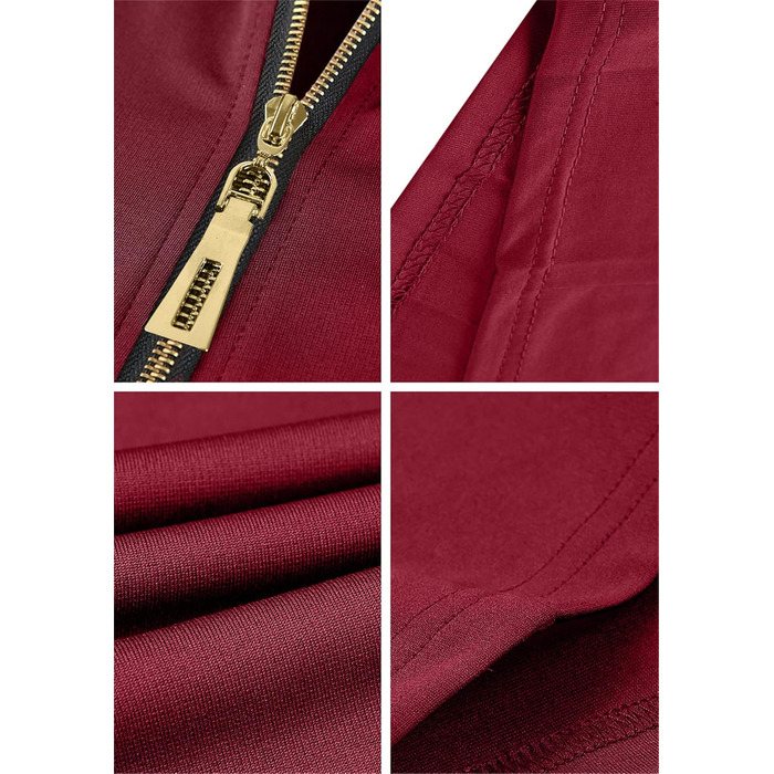 Жіноче облягаюче міні-плаття OMZIN з глибоким вирізом та блискавкою, бордовий (M)