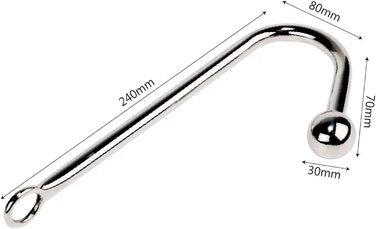 Анальний плаг-кулька 30 мм з металевим гачком для дорослих. Іграшки для БДСМ.