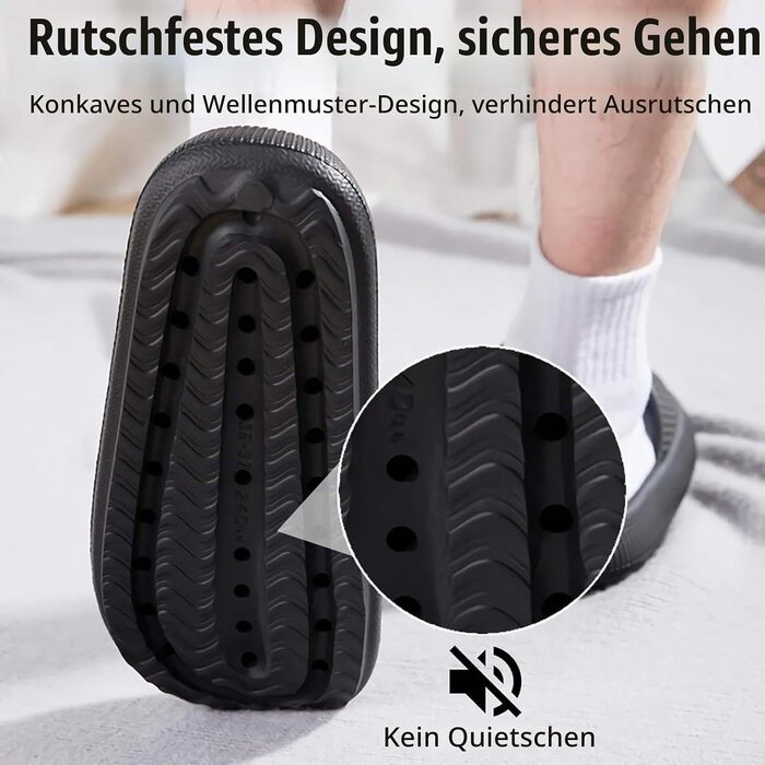 Ортопедичні капці Orthoslipper Original Wolkenschuhe з товстою м'якою підошвою, чорні, розмір 34-35 EU