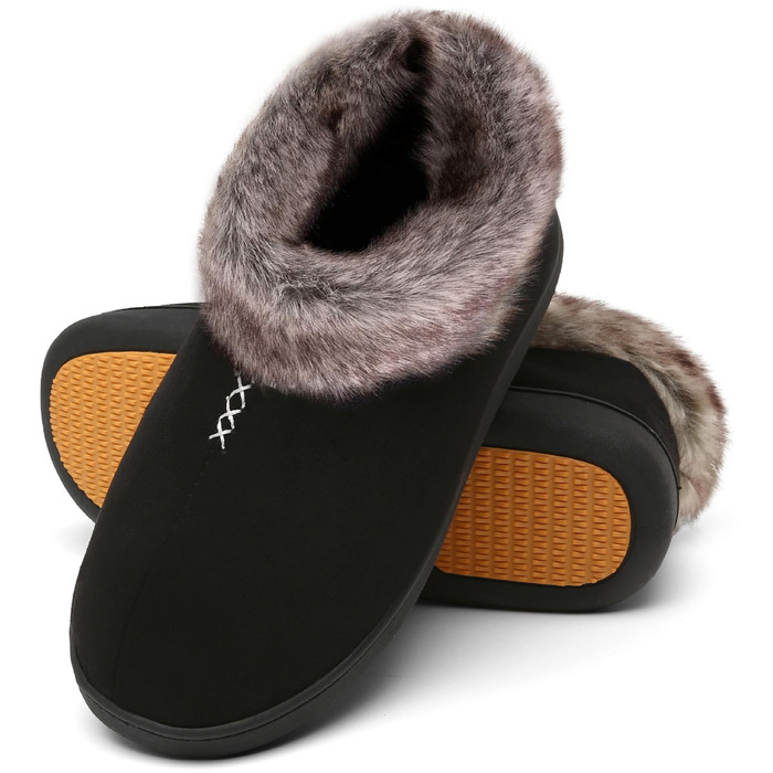 Жіночі домашні капці Mishansha з ефектом пам'яті (Memory Foam), протиковзні, розмір 40 EU, колір нічний чорний