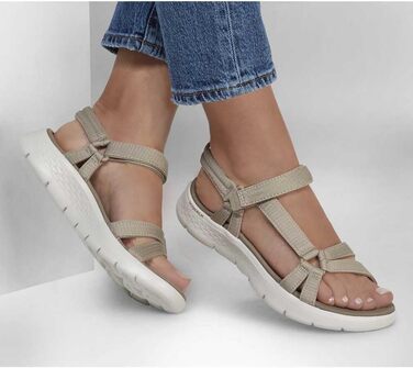Жіночі сандалі Skechers Go Walk Flex Taupe (розмір 38 EU), текстильні, зручні
