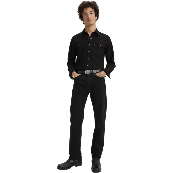Чоловічі джинси Levi's 505 Regular Fit чорного кольору, розмір 34W/32L