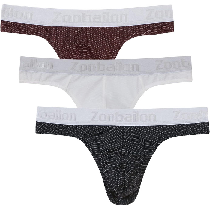 Чоловічі стрінги BIATWOWR з вирізом на спині - сексуальна, дихаюча та зручна білизна, темно-червоний, чорний, білий, 3XL