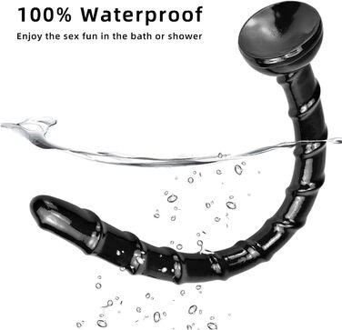 Анальний плагін YXBLV XXL 85 см: великий, з присоскою, для масажу простати та G-точки, чорний