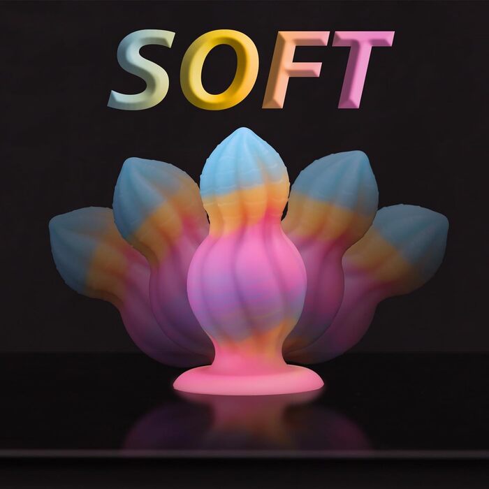 Яскравий світлодіодний анальний секс-іграшка HXLXW з сильним присоском, силікон, для дорослих, G-spot, простата, чоловіки, жінки, пари (L)