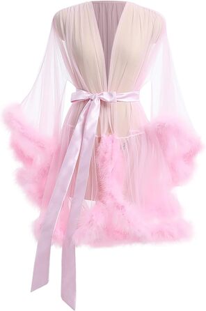 Сексуальний жіночий комплект білизни SRZYMJ: боді, нігліж, babydoll з глибоким V-подібним вирізом, мереживо, рожевий, розмір M