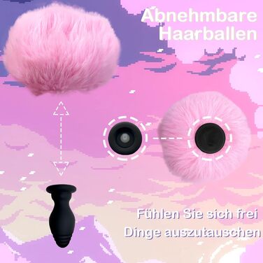 Анальний вібратор-хвіст Furry Fuchsschwanz з пультом керування для чоловіків та жінок. Силіконовий анальний плагін, іграшка для БДСМ, хвіст з сердечком