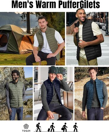 Чоловічий стібаний жилет TOG24 Outdoor — легка спортивна куртка-безрукавник для бігу, гольфу та походів, колір Lagunenblau, розмір 5XL