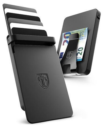 Алюмінійний картхолдер TRAVANDO SLYDE з RFID-захистом та громаздкою затискачею для грошей, чоловільний тонкий гаманець для 5-7 карт