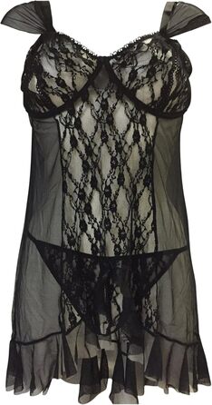 Чорна babydoll Bianca з G-String, розмір XXXL - SoftLine Collection