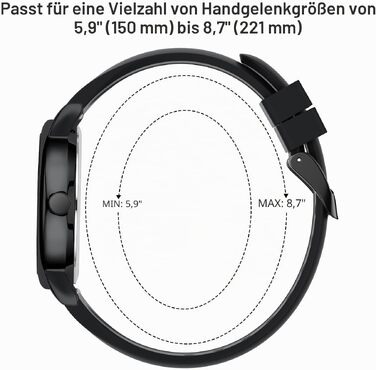 Водонепроникний годинник для медсестер та лікарів GOLDEN HOUR з підсвічуванням циферблата, силіконовим ремінцем, 24-годинною шкалою та секундною стрілкою (Білий/Чорний)