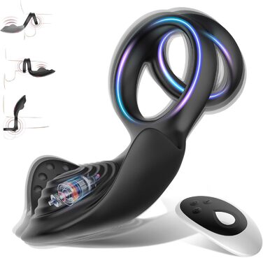 Пеніс-кільце Tagnaff з подвійною затримкою для пар: покращена стимуляція G-точки та клітора, 9 режимів, чорний