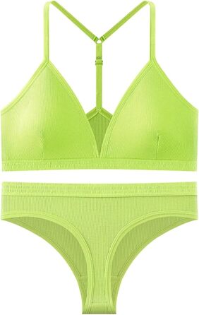 Сексуальний бралет з високою талією та трусиками для жінок, безшовна білизна, підтримуюча спортивна білизна, бюстгальтер-топ, XL, повна еластичність (L, Yingguanglv)