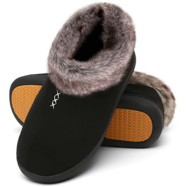 Жіночі домашні капці Mishansha з ефектом пам'яті (Memory Foam), протиковзні, розмір 40 EU, колір нічний чорний