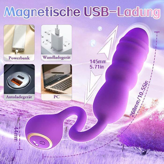 Vibrator G-Punkt для жінок: 3-в-1, силікон, 10 режимів, 9 стосунків, водонепроникний